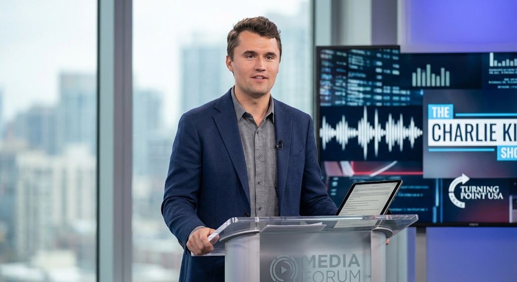 Andrew Kolvet biography featuring his media career, Turning Point USA, and The Charlie Kirk Show.
